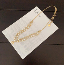 18K CD Long Pearl Chain Necklace