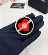 18K CC Red Heart Resin Brooch