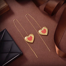 18K Vlogo Red Heart Earrings