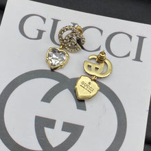 18K Double G Crystal Pendant Earrings