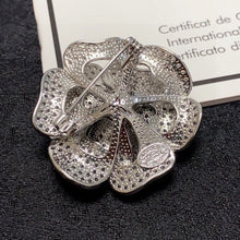 18K CC Full Diamond Camellia Brooch