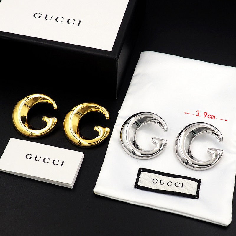 18K GG Large Gold Earrings