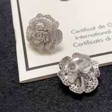 18K CC Camellia Diamond Earrings