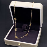 18K CC Small Logo Gold Necklace