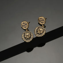 18K Double G Lion Pendant Earrings