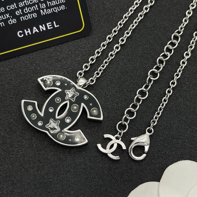 18K CC Black Star Gold Necklace