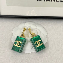 18K CC Green Perfume Bottle Earrings