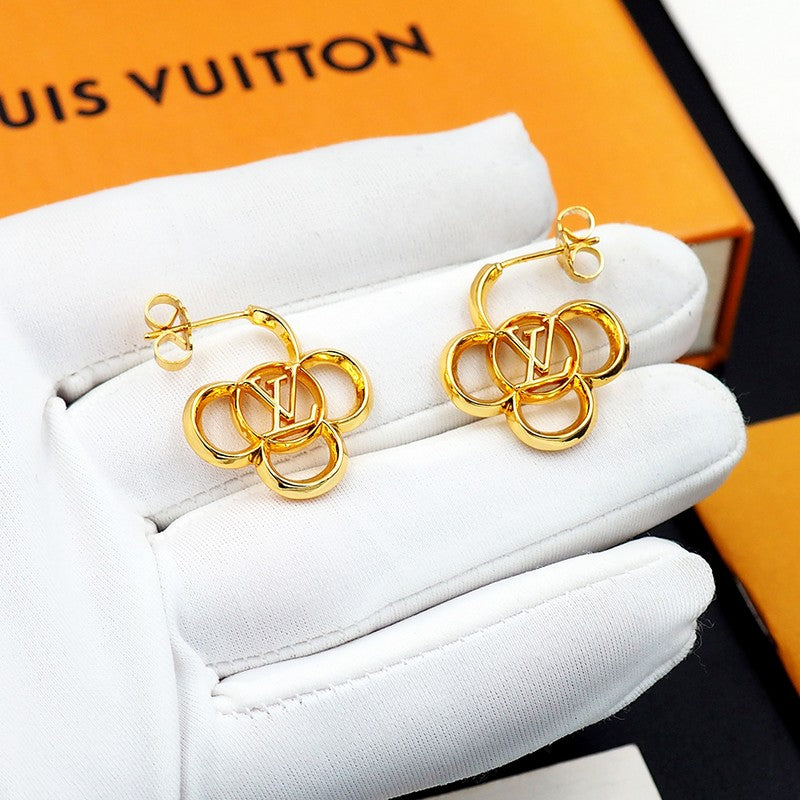 18K Louis Hollow Gold Earrings