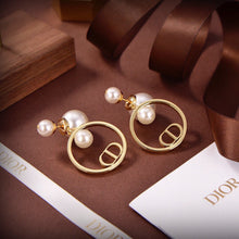 18K CD Circle Pearls Earrings