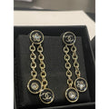 18K CC 25K Black Gold Chain Earrings