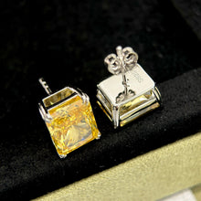 18K T Yellow Crystal Earrings