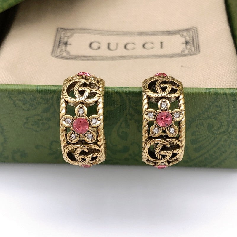 18K GG Pink Crystal Earrings