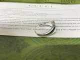 Double G Interlocking G Blue Enamel Heart Ring