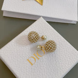 18K CD Tribales Diamond Ball Earrings