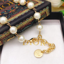 18K CD Butterfly Pearl Chain Necklace