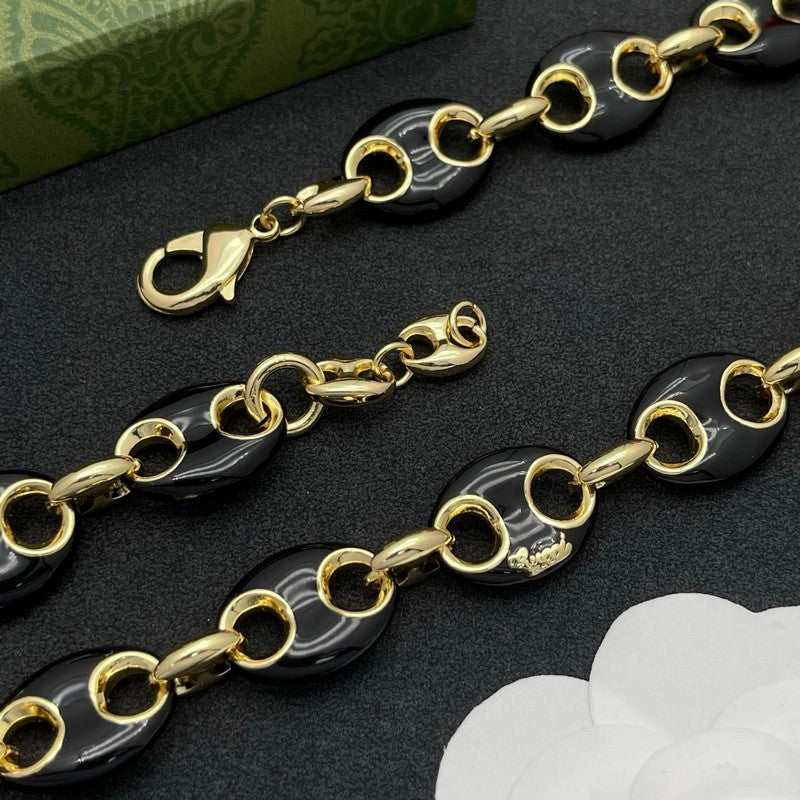 18K GG Interlocking G Brown Necklace