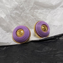 18K CC Purple Resin Earrings