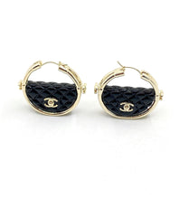 18K CC Black Bag Earrings