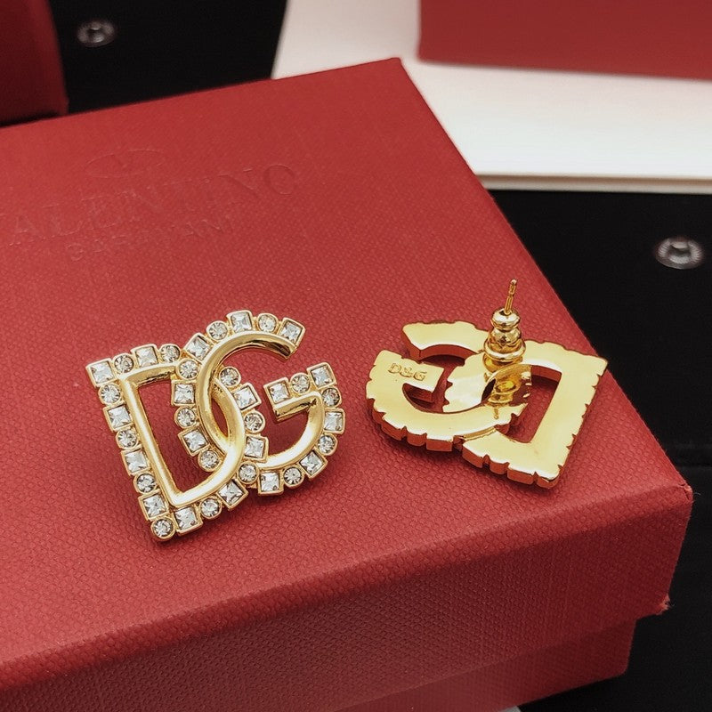 18K DG Diamond Gold Earrings