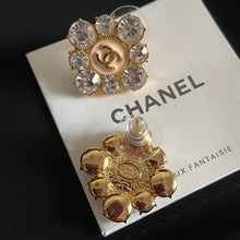 18K CC Color Flower Diamond Earrings