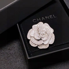 18K CC Full Diamond Camellia Brooch