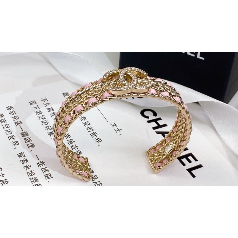18K CC Pink Strass Cuff Bracelet