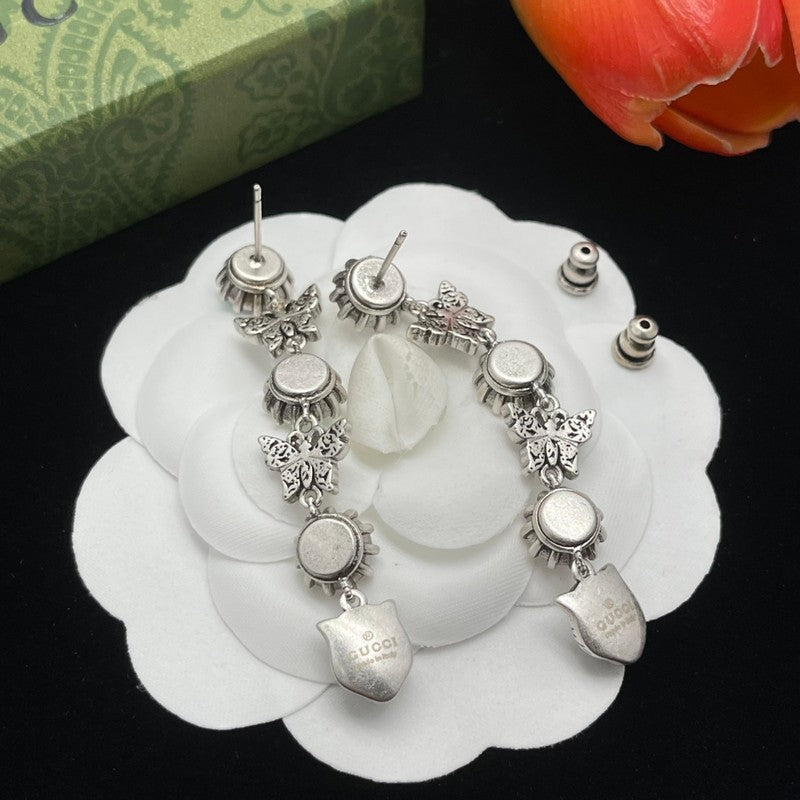 18K GG Tiger Color Crystal Earrings