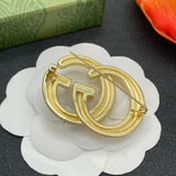18K GG Gold Diamond Brooch