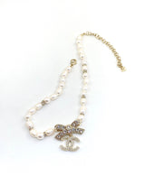 18K CC Bow Tie Diamonds Necklace
