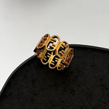 18K F OLock Ring
