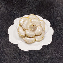 18K CC Camellia Black & White Brooch