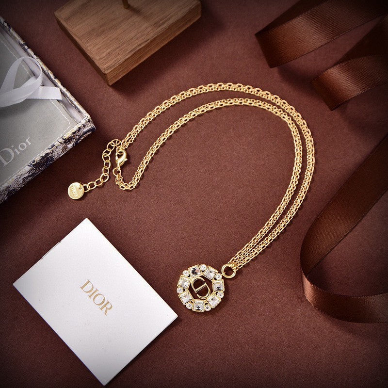 18K Petit CD Crystals Necklace
