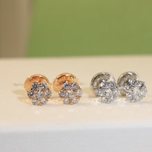 18K Flower Crystal Earrings
