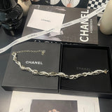 18K CC Pearls Gold Necklace