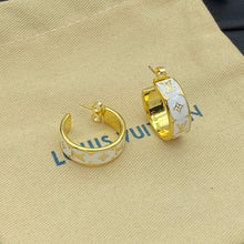 18K Louis Nanogram Enamel Earrings