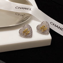 18K CC Heart Diamonds Earrings