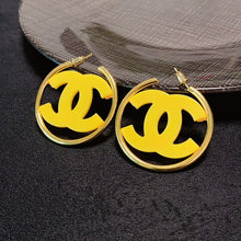 18K CC Color Logo Earrings