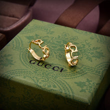 18K Double G Script Earrings