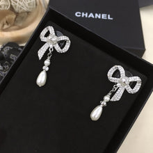 18K CC Bow Tie Diamonds Earrings