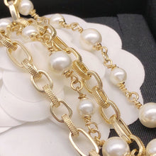 18K CC Pearl Chain Bracelet