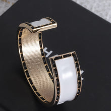 18K CC White Cuff Bracelet