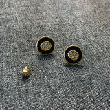 18K GG Black Gold Earrings