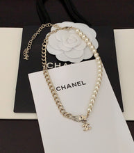 18K CC Pearl Chain Choker Necklace