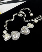 18K CC Heart Crystals Necklace