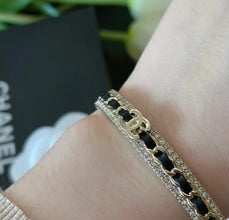 18K CC Black Strass Cuff Bracelet