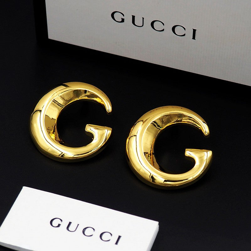 18K GG Large Gold Earrings