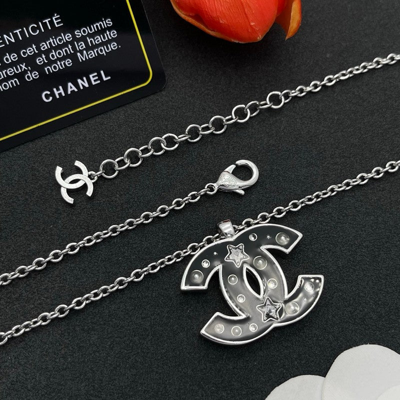 18K CC Black Star Gold Necklace