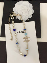 18K CC Blue & White Pearls Necklace