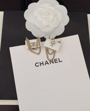 18K CC White Bag Earrings