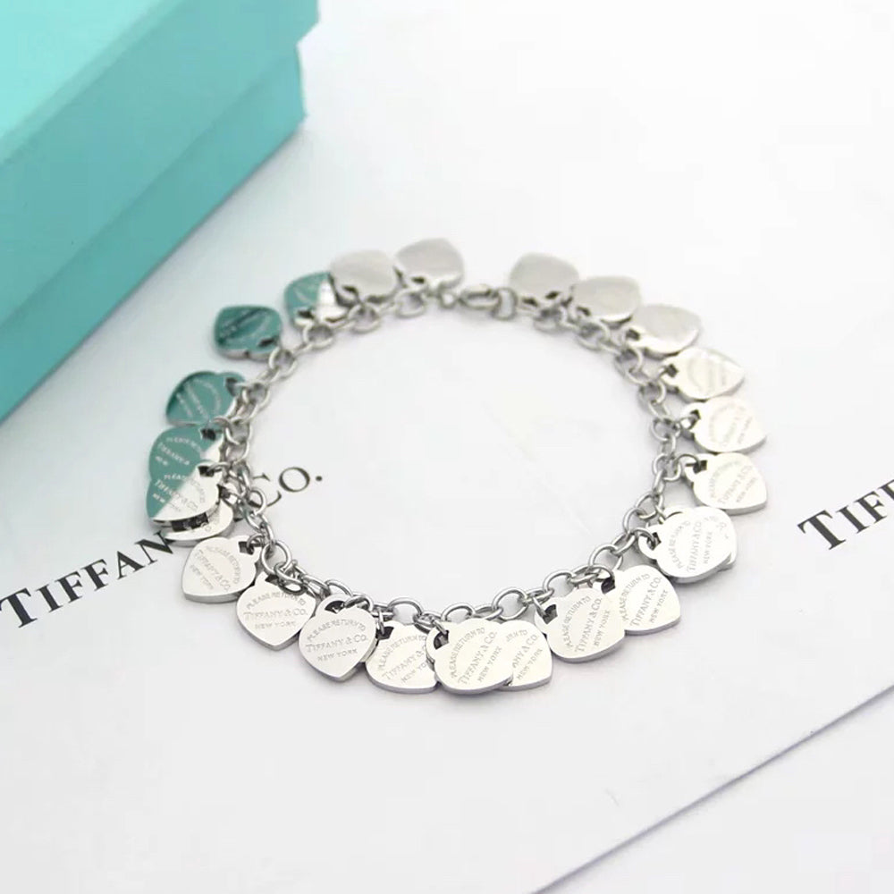 18K T Heart Tag Bracelet
